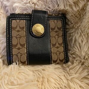 Coach Signature Brown and Tan Wallet